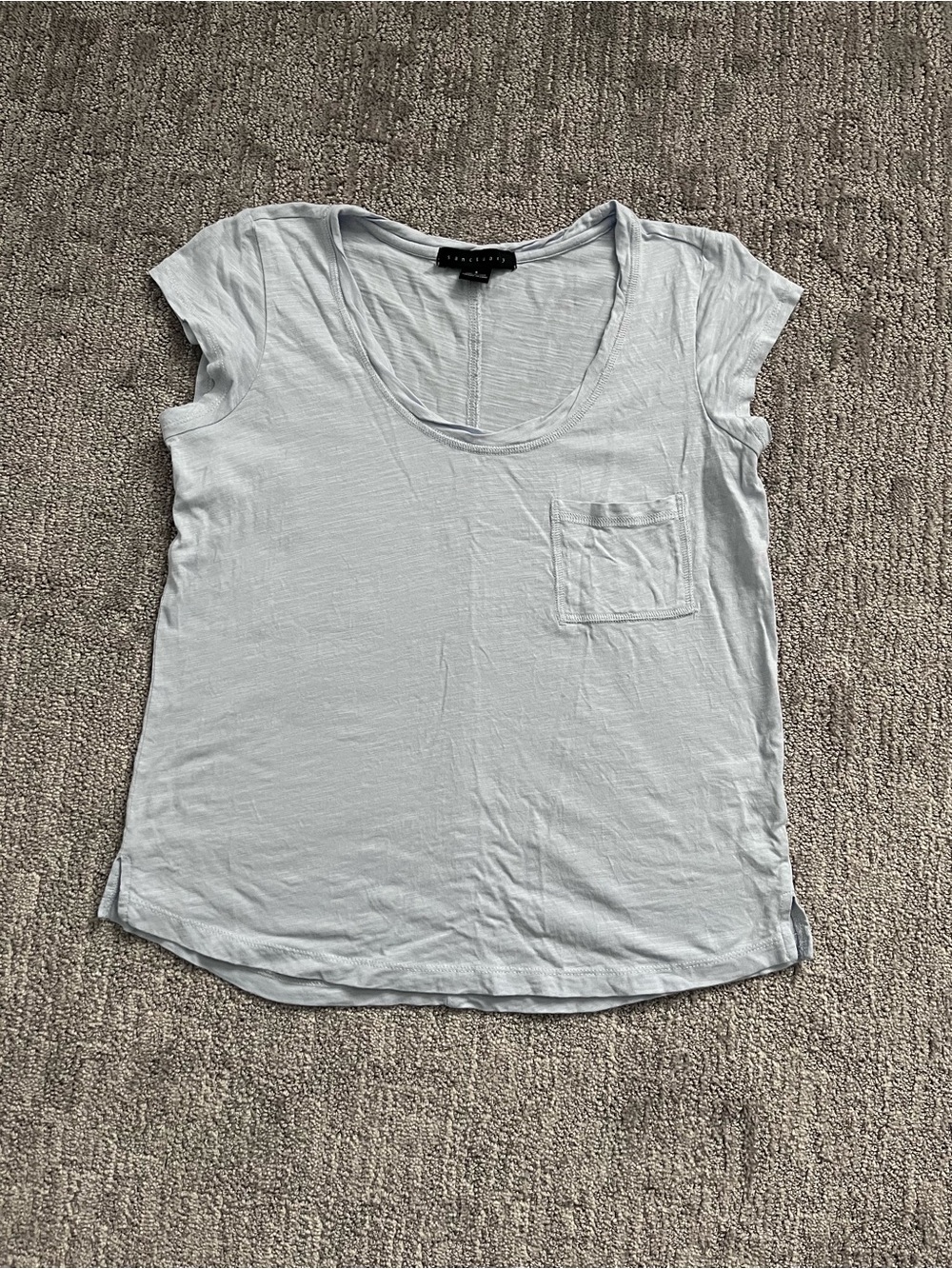 Sanctuary Pale Blue Scoop Neck Pocket Tee